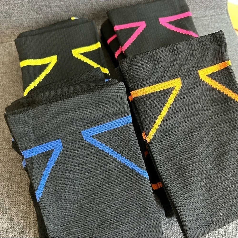 Black + Neon Accent Compression Socks, 20-30mmHg compression (1 pair)